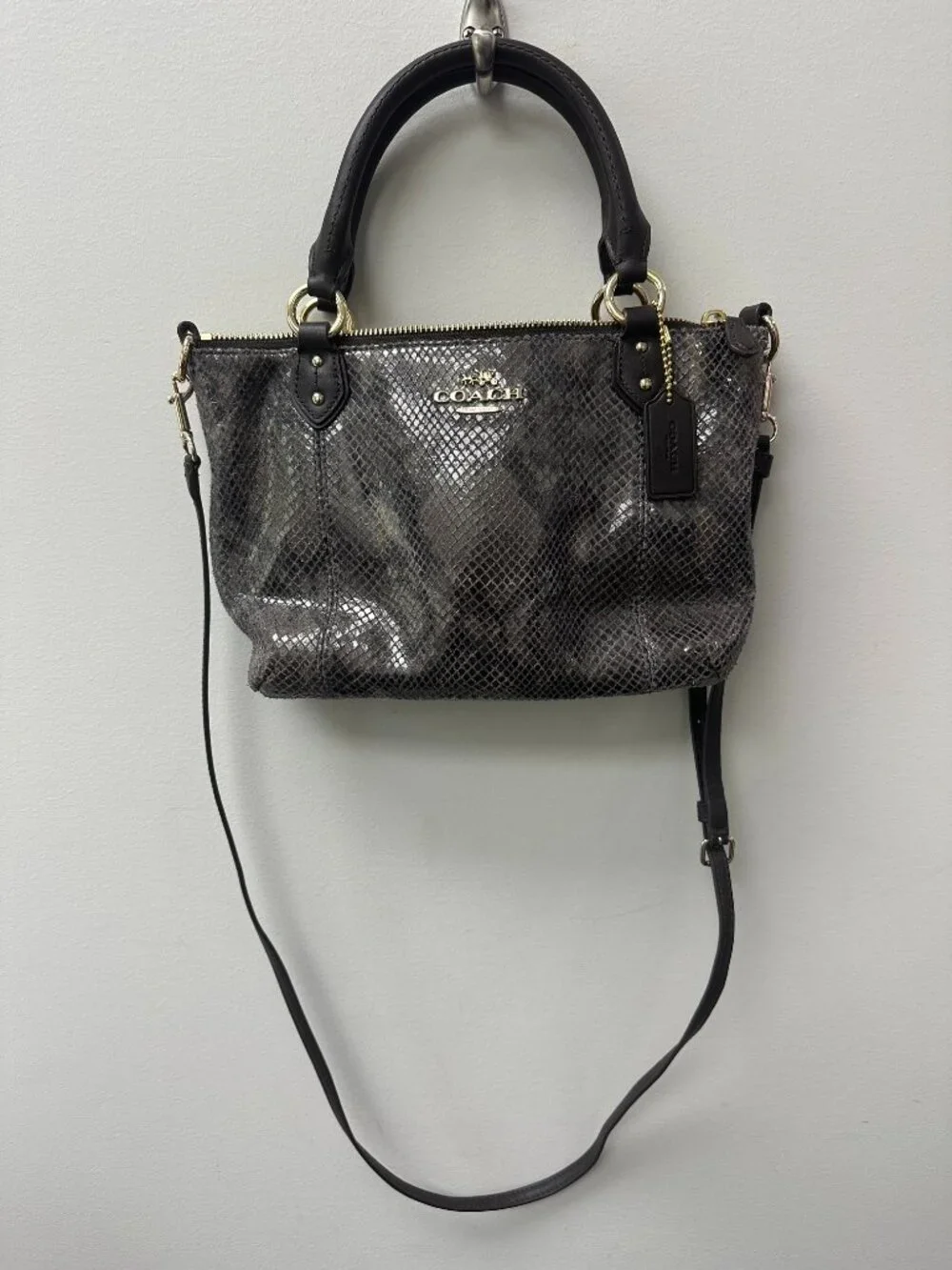 Coach Colette Snakeskin / Leather Crossbody Purse